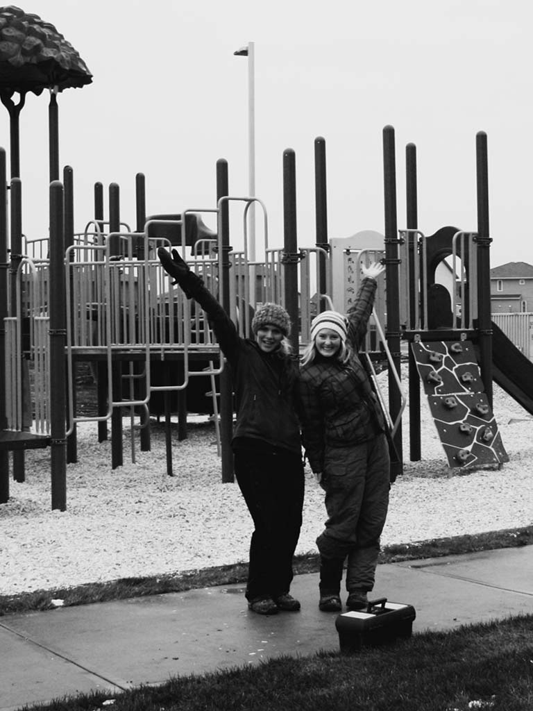Team photo of Katie Hodgins and Ashley Smulski at an outdoor playground.
